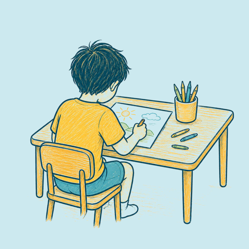 Child doing a drawing; therapy for children in Long Beach, NY