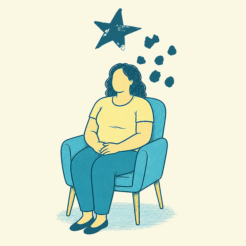 Woman thinking about self-esteem therapy in Long Beach, NY